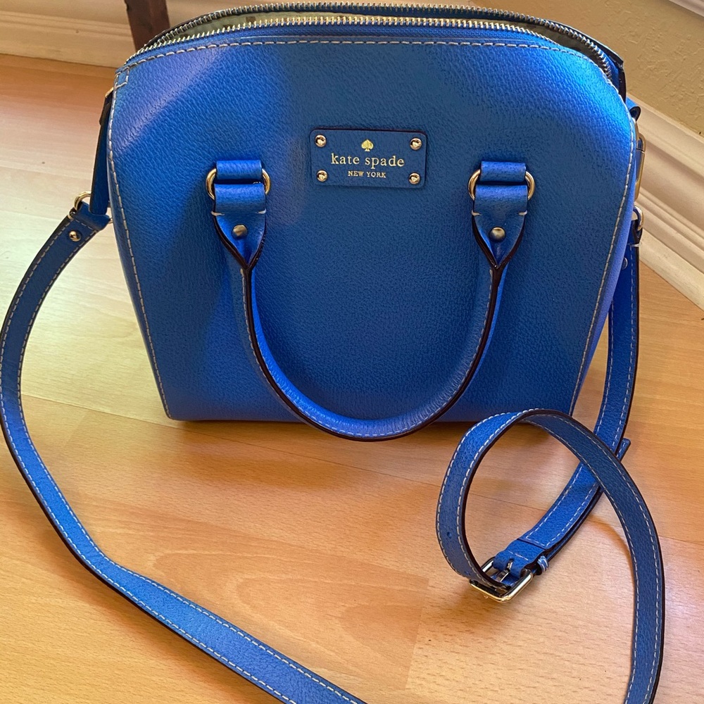 Blue Kate Spade structured bag